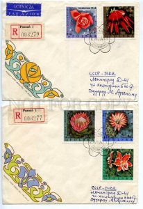 272338 POLAND to USSR 1968 Flowers 3 registered Poznan FDC