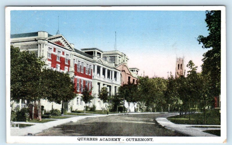 OUTREMONT, Montreal Quebec Canada ~ QUERBES ACADEMY School 1920s-30s Postcard