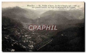 Old Postcard Vallee d & # 39Aure Col d & # 39Aspin Large loops on the bottom ...