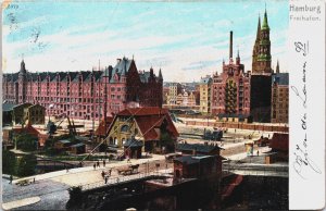 Germany Hamburg Freihafen Vintage Postcard C077