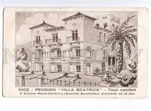 214234 FRANCE NICE ADVERTISING Pension Villa Beatrice Vintage