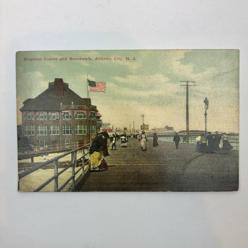 Lot Of 2 : Atlantic City NJ Boardwalk Beach Casino Postcard Vintage