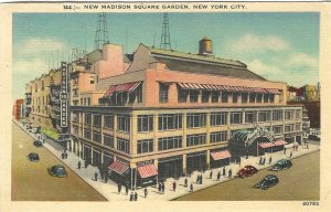 1937 New' Madison Square Garden, New York City Linen Postcard