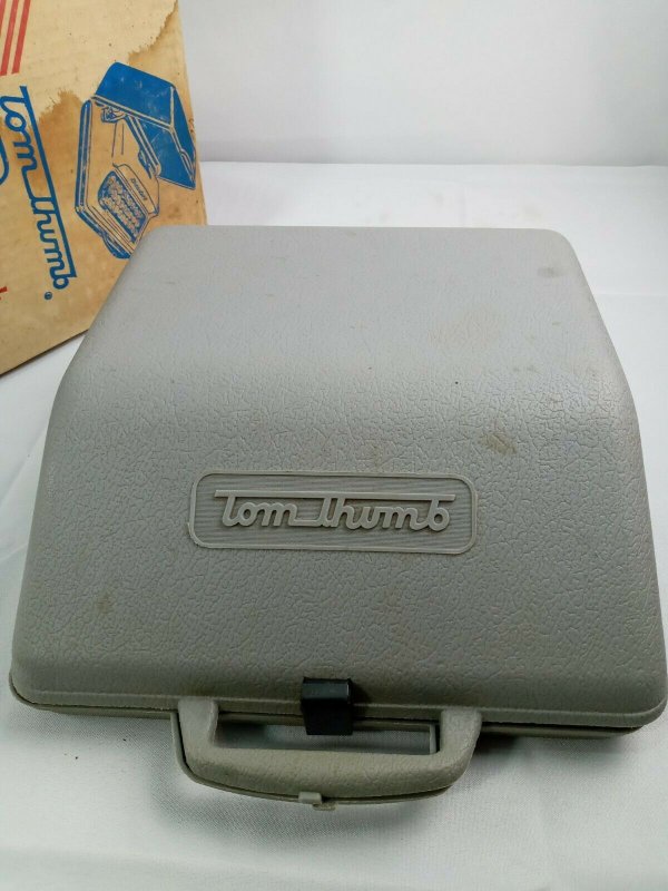 Vintage 60s Tom Thumb Children's Red President Typewriter w/ Case & Box