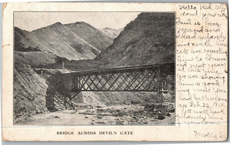 Bridge Across Devil's Gate, ID c1910 Vintage Postcard B75 