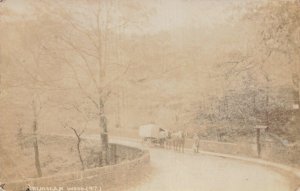 GRIMESCAR GRIMSCAR WOOD YORKSHIRE ENGLAND~COVERED WAGON~1903 REAL PHOTO POSTCARD