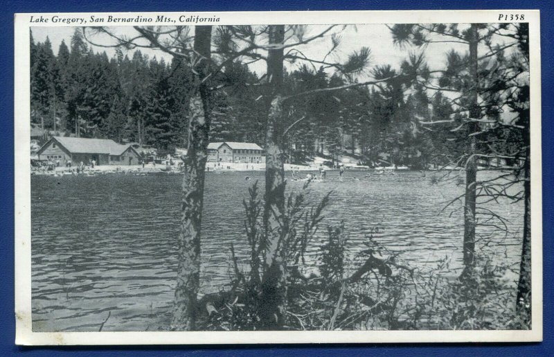 Lake Gregory San Bernardino Mountains California ca old postcard #2