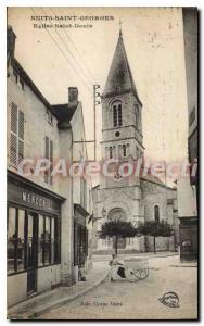 Postcard Old NUITS-SAINT-GEORGES Church Saint-Denis Haberdashery