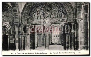 Old Postcard Vezelay Basilica of the Madeleine The Narthex of the Portal and ...
