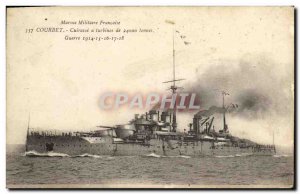 Old Postcard Boat War Courbet's Breastplate Turbines 24,000 tons