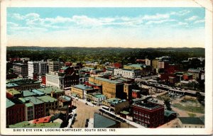 Postcard Birds Eye View, Looking Northeast in South Bend, Indiana~131979