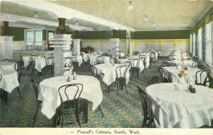 c1910 Seattle Washington Pearsall's Cafeteria Interior Postcard 25-12086