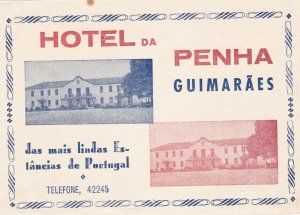 Portugal Guimaraes Hotel De Penha Vintage Luggage Label sk2810.1