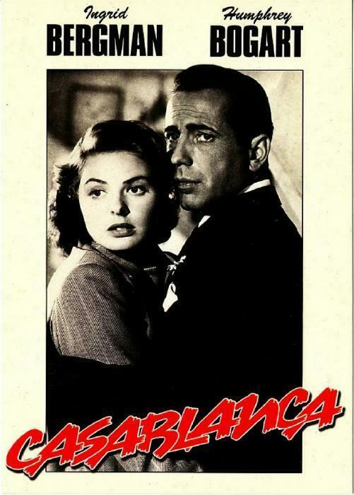 Postcard of Casablanca Movie Humphrey Bogart and Ingrid Bergman #2