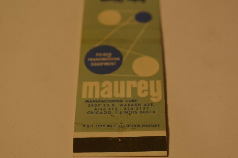 Maurey Manufacturing Corp. Chicago Illinois 20 Strike Matchbook Cover