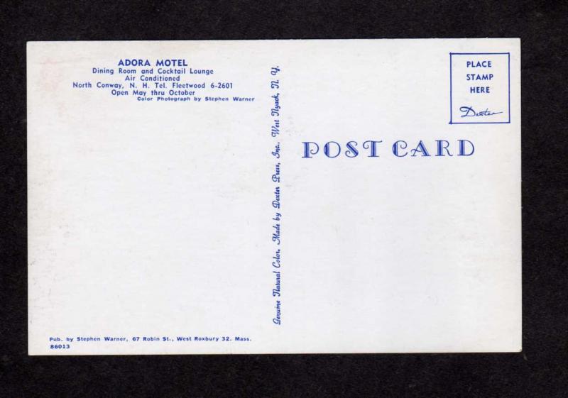 NH Adora Motel North Conway New Hampshire Postcard