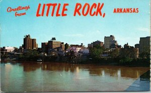 Greetings Little Rock Arkansas AR River Skyline VTG Postcard UNP Unused 
