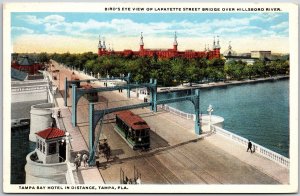 Lafayette St. Bridge Over Hillsboro River Tampa Florida Bird's Eye View Postcard