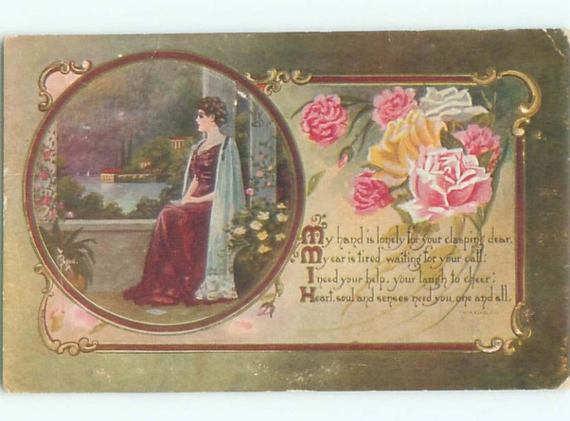 Divided-Back PRETTY WOMAN Risque Interest Postcard AA7773