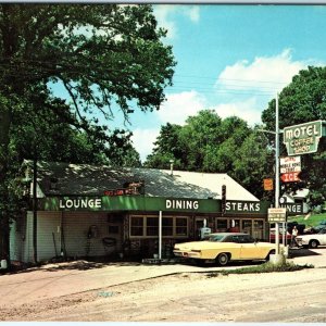 c1960s Oakland, IA Shady Lawn Motel Restaurant US Hwy 6 59 Gas Station Vtg A146