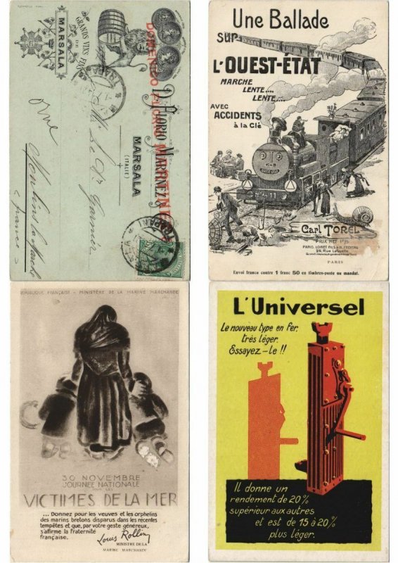 PC ADVERTISING COLLECTION 225 Vintage Postcards WITH BETTER (L4388)