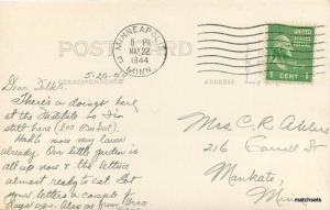 1944 Monterey Massachusetts Carrington Hall Berkshire School postcard 9459 