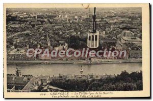 Old Postcard Grenoble Teleferique De La Bastille Vue Generale On The Town and...