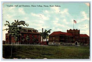 1910 Voorhees Hall and Dormitory Huron College Huron South Dakota SD Postcard 