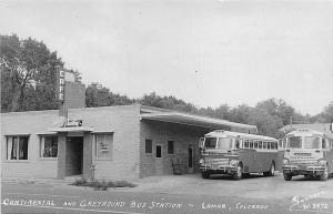 Lamar CO Continental Greyhound Bus Station Cafe RPPC Postcard
