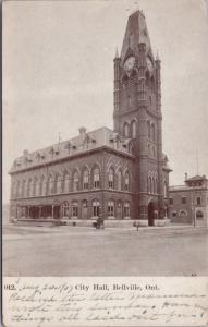 City Hall Belleville Ontario ON Ont. c1907 Antique Postcard E24