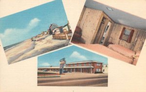 Norfolk Virginia Vann's Motel and Beach Scene Vintage Postcard AA67069