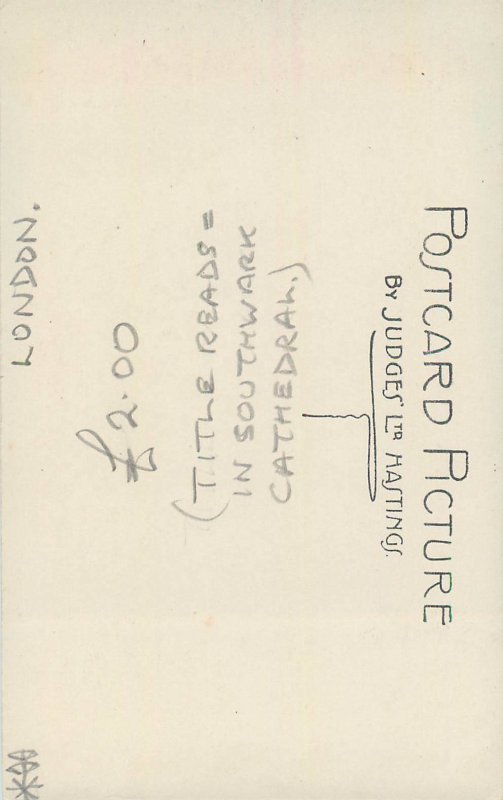 Postcard UK England Southwark, Surrey cathedral interior