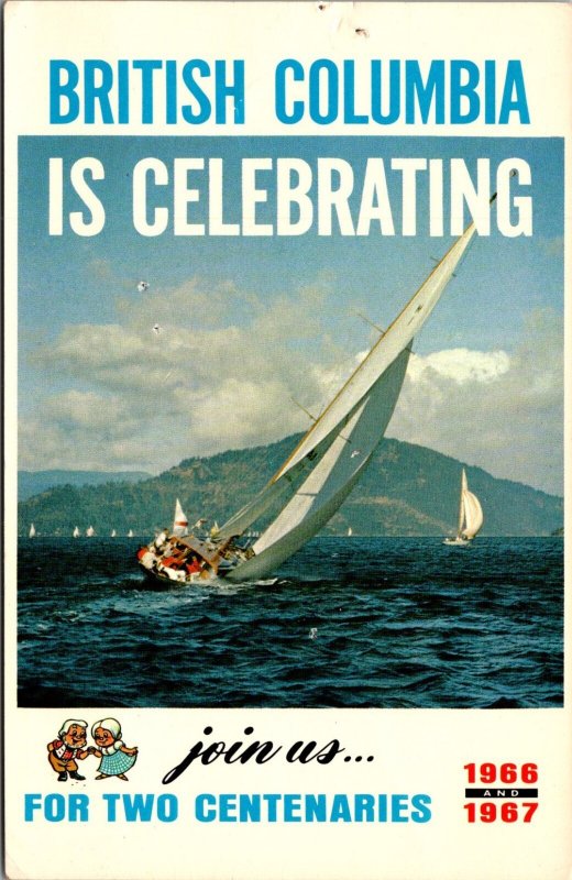 Vintage Postcard Vintage Celebrating Canada Conferderation British Columbia JW6