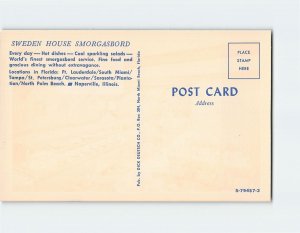 Postcard Sweden House, Smorgasbord