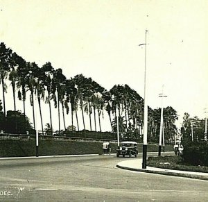 RPPC 1920s Singapore View of Street With Antique Auto UNP  Vtg Postcard