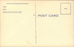 PARRIS ISLAND BOOT CAMP Soldier on Guard Duty Old Postcard 