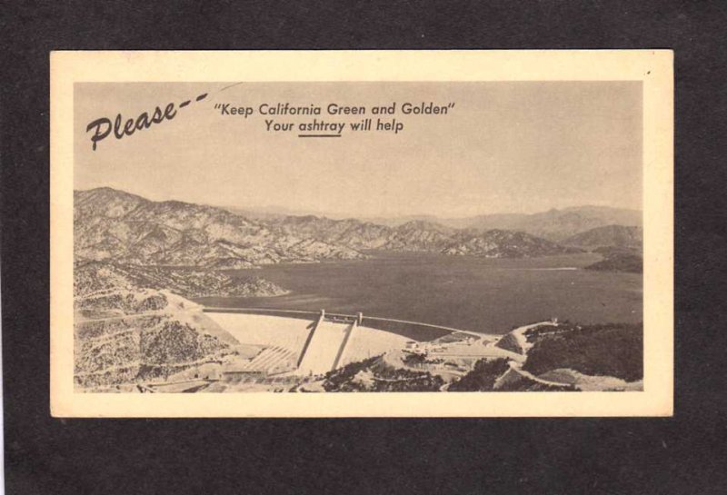 CA Shasta Lake Dam California Smokey the Bear Prevent Fires California Postcard