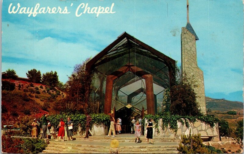 Wayfarers Chapel Portuguese Bend California CA Postcard VTG UNP Mirro Vintage 