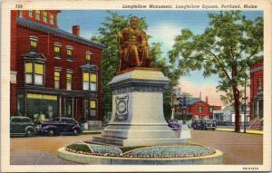 Longfellow Monument, Longfellow Square Portland, Maine - savings bonds cancel