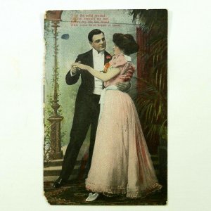 Circa 1908 Picture Postcard Man and Woman Dancing ~ Warren, Ohio