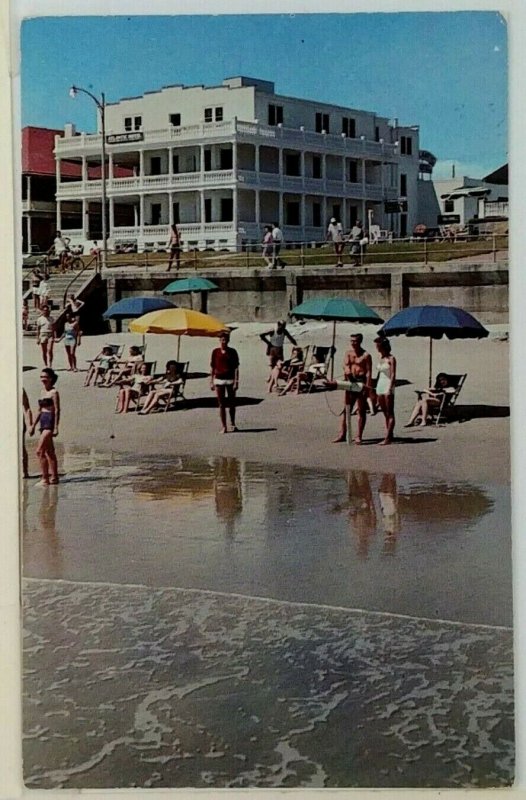 1960s Atlantic Hotel Virginia Beach VA Postcard Boardwalk Beach Rocket Lifesaver