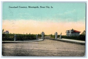 1915 View Of Graceland Cemetery Morningside Sioux City Iowa IA Antique Postcard