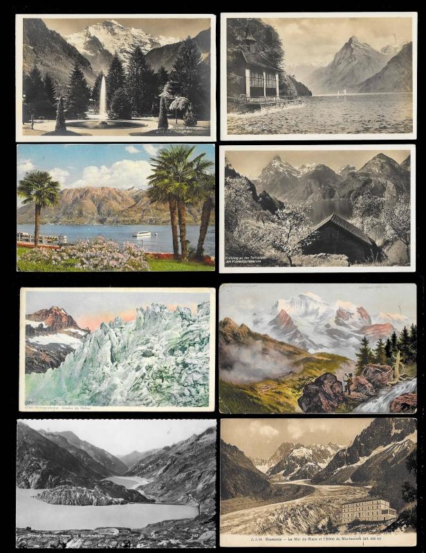 Postcard Tour of Switzerland (136) postcards Unused & Used Fresh c1900s-1930s