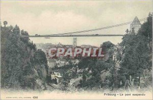 Old Postcard Friborg The Suspension Bridge