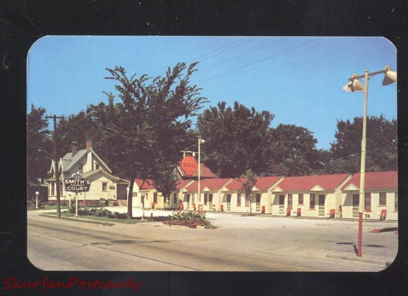 JACKSONVILLE ILLINOIS SMITH'S MOTOR COURT MOTEL VINTAGE ADVERTISING POSTCARD