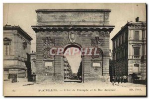 Old Postcard Montpellier Arc de Triomphe and the National Street