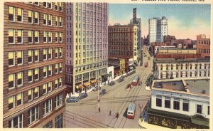 Famous Five Points - Atlanta, Georgia Linen Postcard