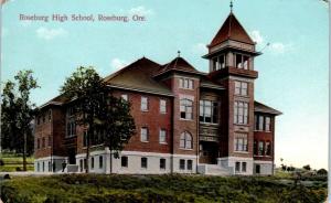 ROSEBURG, OR  Oregon   Roseburg  HIGH  SCHOOL   c1910s    Postcard