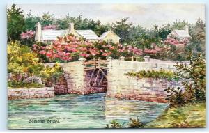 Bermuda Somerset Bridge Houses Homes River Ethel Tucker Vintage Art Postcard A84