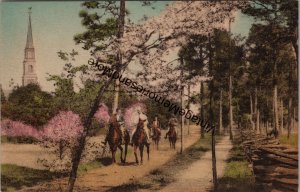 Riders Near the Village Chapel Pinehurst NC Postcard PC243